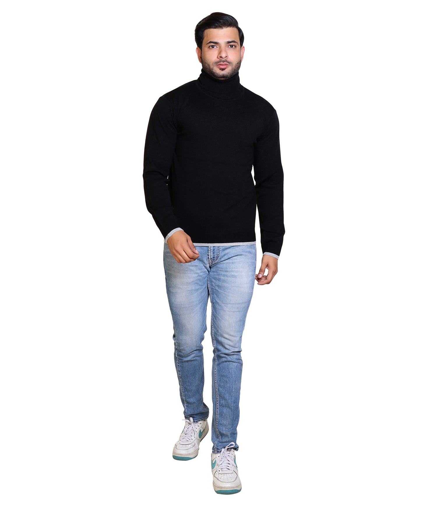 Men's Highneck Black Sweater