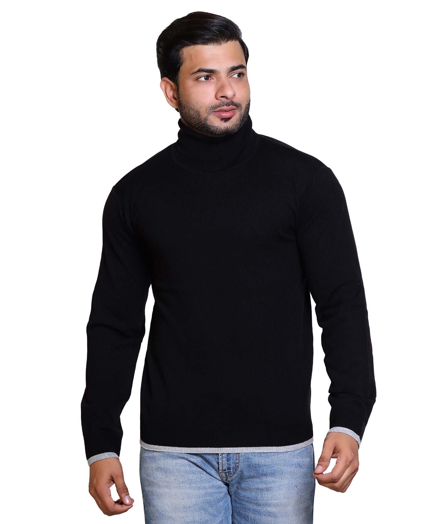 Men's Highneck Black Sweater