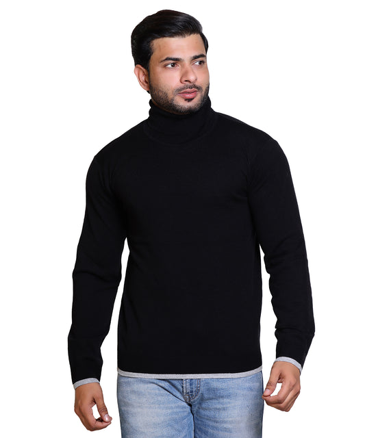 Men's Highneck Black Sweater